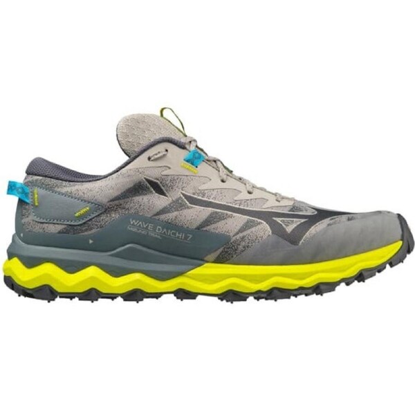 Mizuno Wave Daichi 7 Mens Trail Shoes Gray/Blue/Bolt Size US 11