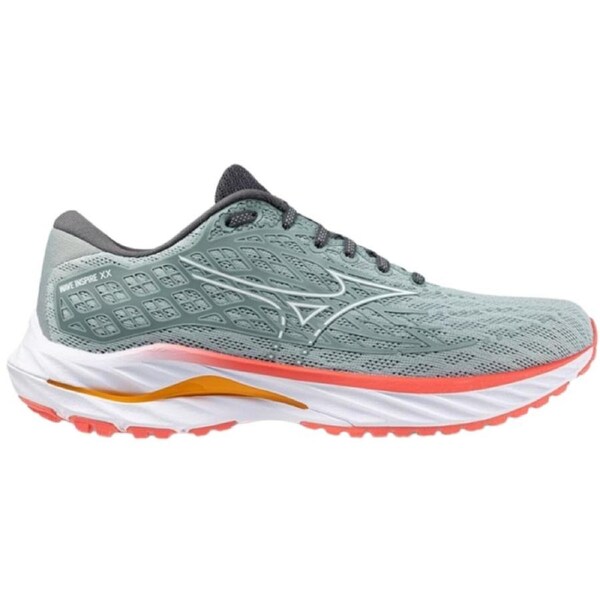 Mizuno Womens Wave Inspire 20 Running Shoes – Grey Mist/White/Dubarry – Size 7