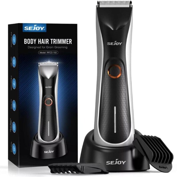SEJOY Men Manscape Groin Pubic Hair Ball Trimmer Electric Body Shaver Waterproof