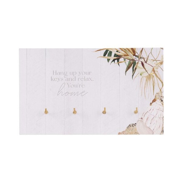 Splosh Palm Cove Wooden Key Hanger Wall Mounted Key Storage Decor 20x12cm