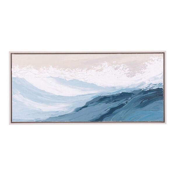 Splosh Palm Cove Textured Waves Framed Canvas all Art Hanging Decor 94x44cm
