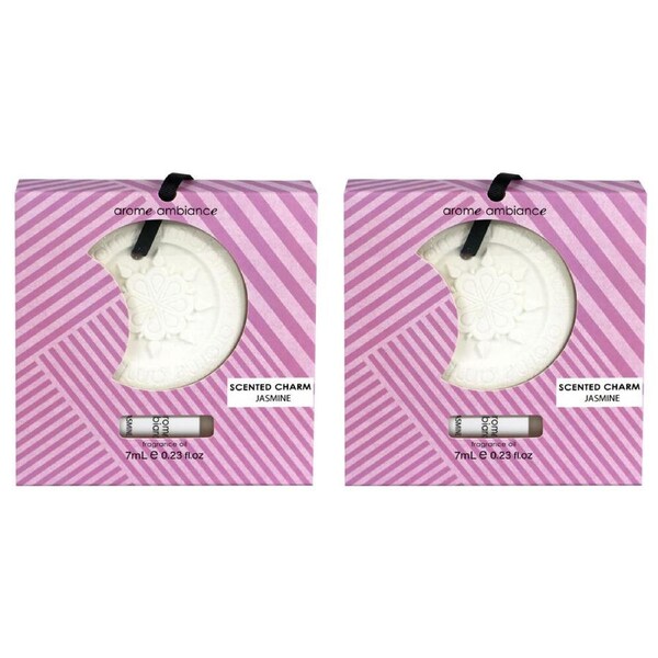 2PK Arome Ambiance Scented Charm & 7ml Fragrance Oil Home/Room Freshener Jasmine