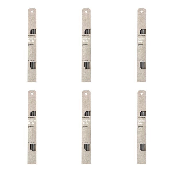 6x 5pc Arome Ambiance Scented Reeds Diffuser 3.6x29cm Woodland Flowers Grey