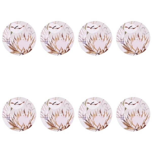 8PK Splosh Palm Cove Flora Ceramic Beverage Coaster Home Decor 10.5cm Round