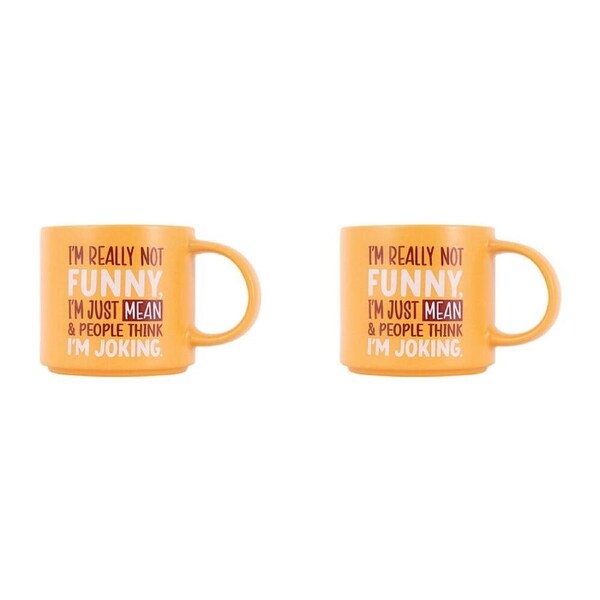 2PK Splosh Cheeky Joking Ceramic Coffee/Tea Home Mug Drinkware 9x13.5cm Orange