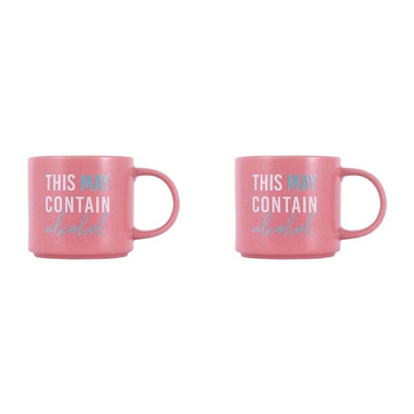 2PK Splosh Cheeky Drink Ceramic Coffee/Tea Home/Office Mug 9x13.5cm Pink