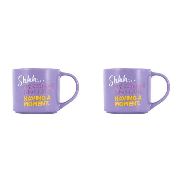 2PK Splosh Cheeky My Coffee/Tea Ceramic Home/Office Mug 9x13.5cm Purple