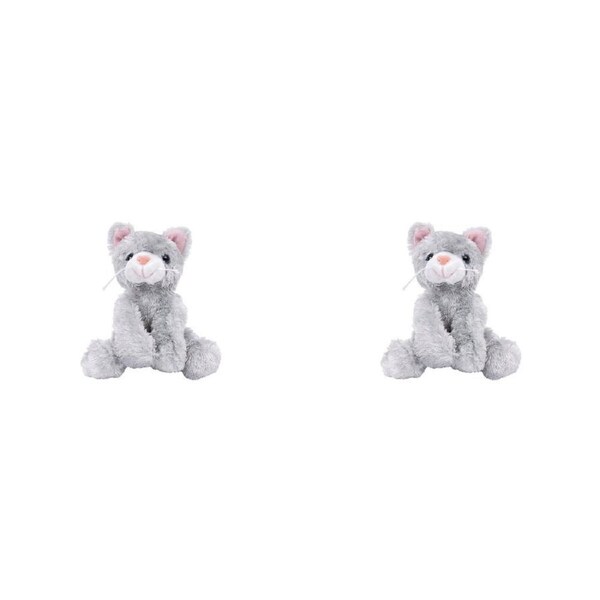 2PK Mary Meyer Catsy Kitty Cat Kids Soft Plush Toy Stuffed Animal 10x15cm Grey