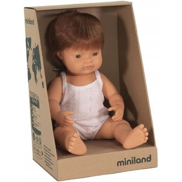 Miniland Educational Baby Doll Caucasian Boy Red Head 38cm