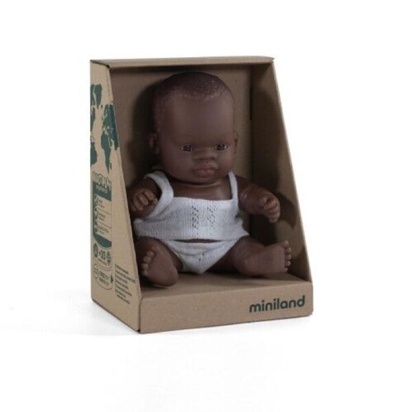 Miniland Educational Baby Doll African Boy 21cm