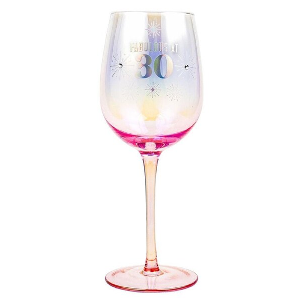 LMD 30th Holographic 430ml Stemmed Red Wine Glass Round Cup Party Drinkware