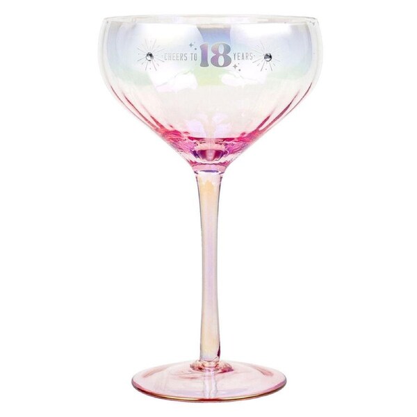 LMD 18th Holographic Stemmed 300ml Champagne Coupe Glass Round Drinkware