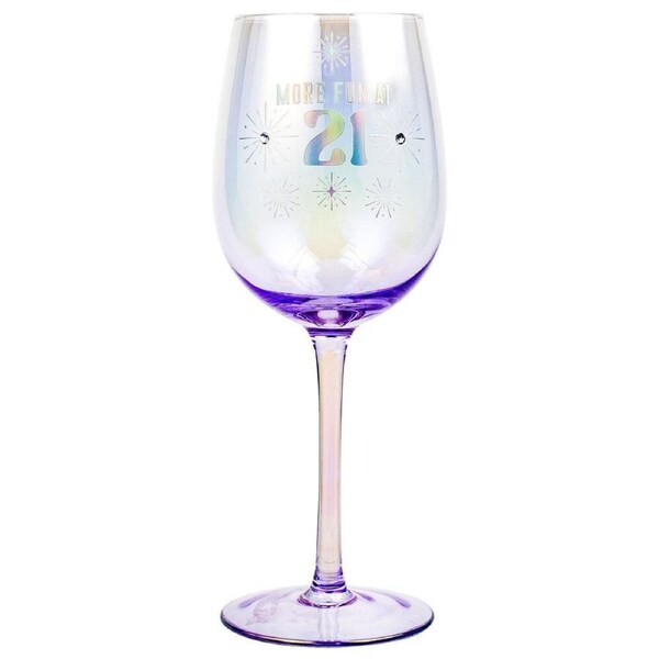 LMD 21st Holographic 430ml Stemmed Red Wine Glass Round Cup Party Drinkware