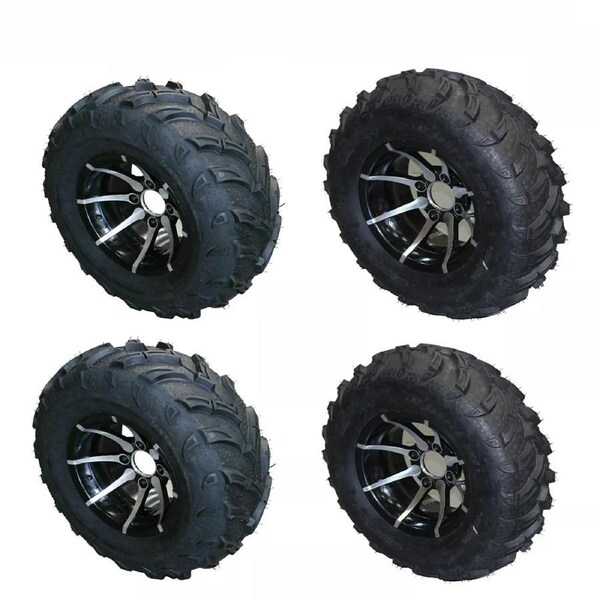 TDR 25x10 12 25x8 12 Rim Tyre Wheels Set ATV Quad Bike Buggy Go Kart Trailer Tubeless Radial 6 Ply Tread 300cc 400cc 450cc 500cc 600cc 650cc 700cc