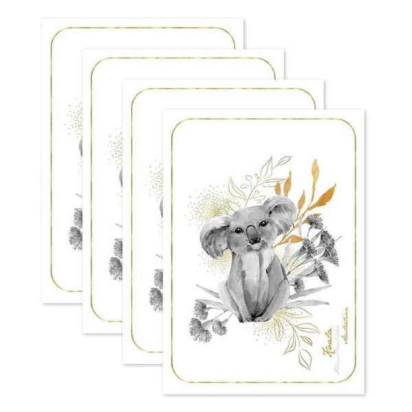 4PK LMD Australian Koala Flora & Fauna Kitchen Tea Towel Cotton Rect 50x70cm