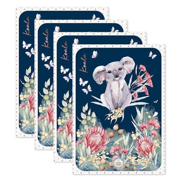 4PK LMD Koala Animal Kitchen Tea Towel Cotton Dish Drying Cloth 50x70cm Rect