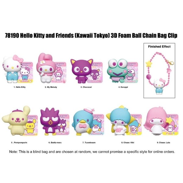 Hello Kitty and Friends Kawaii Tokyo Series Figural Bag Clip Blind Bag
