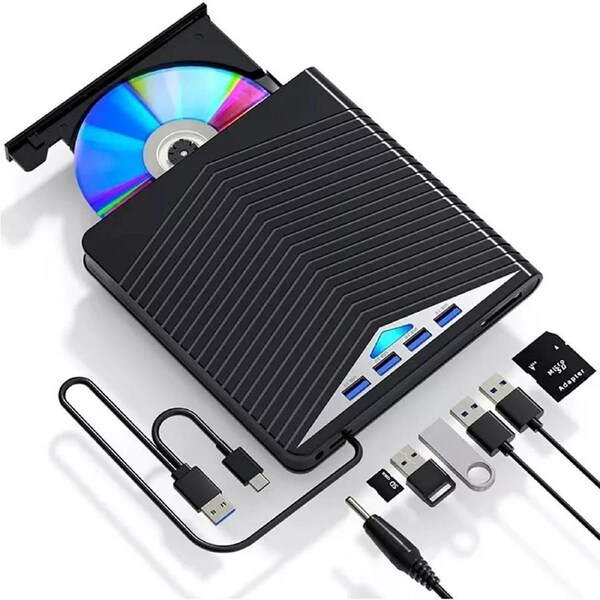 USB External CD RW DVD ROM Writer Burner Player Drive for Laptop PC Mac Windows