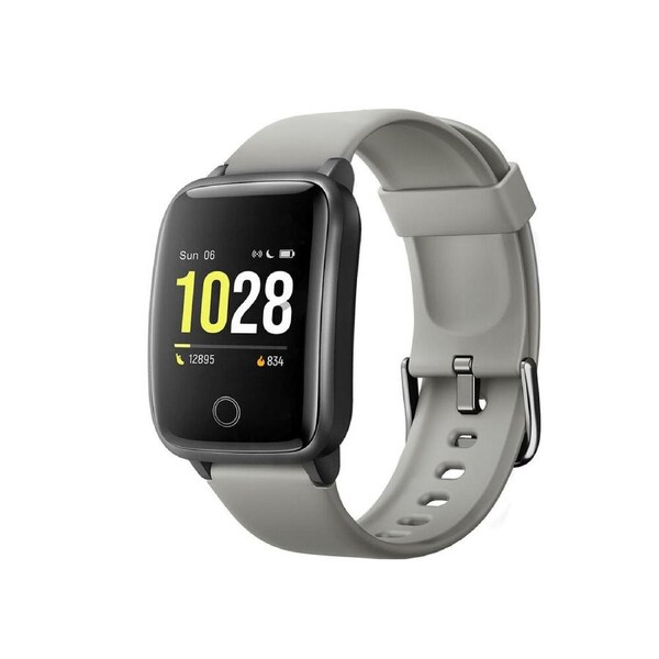 Fitsmart 33mm Android/IOS Bluetooth Smart Watch w/ Silicone Strap Silver Grey