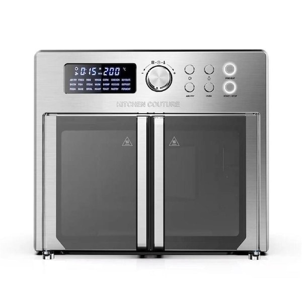 Kitchen Couture 25L Metal French Door Digital Air Fryer 40.4x36.95cm Silver