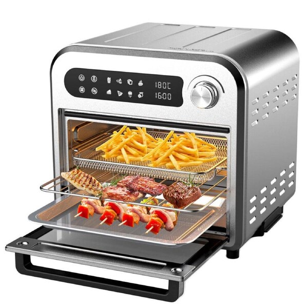 Kitchen Couture 10L Stainless Steel Compact Air Fryer Oven 33x34cm Silver