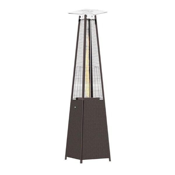 Havana Outdoors Steel Gas Pyramid Patio/Garden Outdoor Heater 227x52cm Rattan
