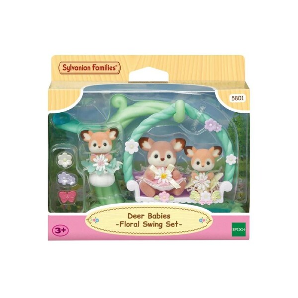 Sylvanian Families Deer Babies Floral Swing Set