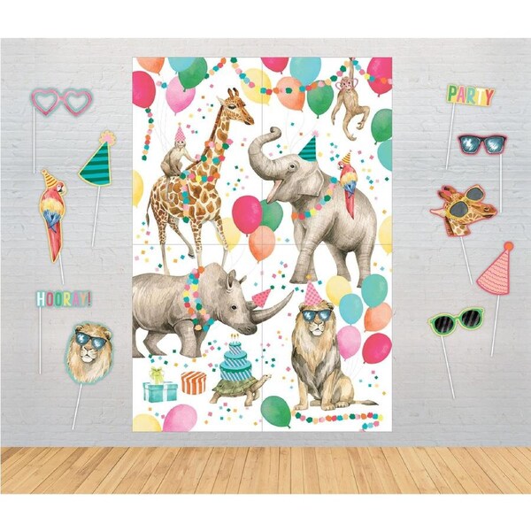 Wild Party Animals Scene Setter With Photo Props