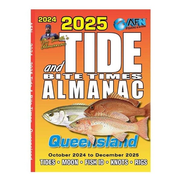 AFN 2025 Tide & Bite Time QLD Fishing Guide 108-Pages 11.5x10.5cm Paperback