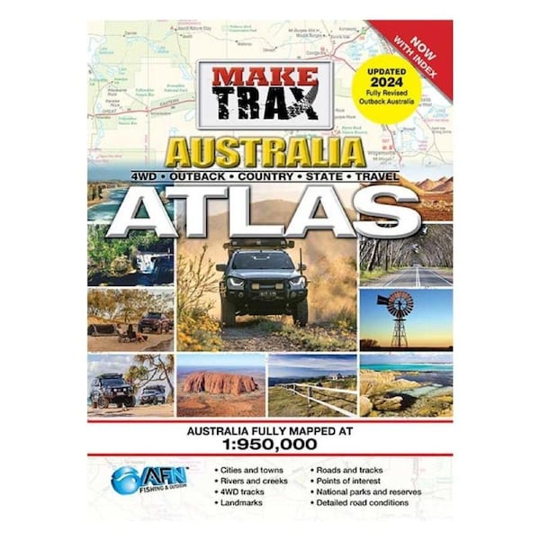 Make Trax Australia Maxi Travel Atlas w/ Index 144-Pages 38x28cm Hardcover
