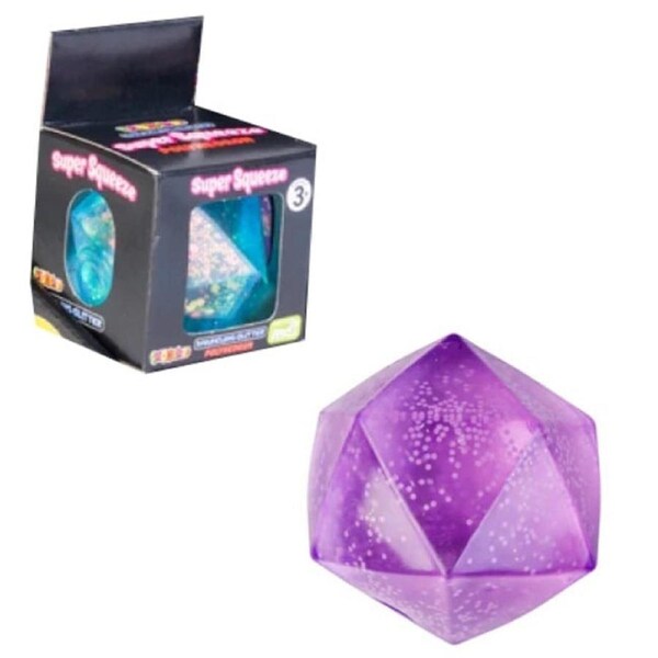 Smooshos Super Squeeze Glow in the Dark Glitter Polyhedron (Designs may vary)