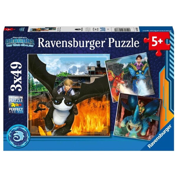 Ravensburger - Wild Things Dragons Puzzle 3 zx 49 Piece