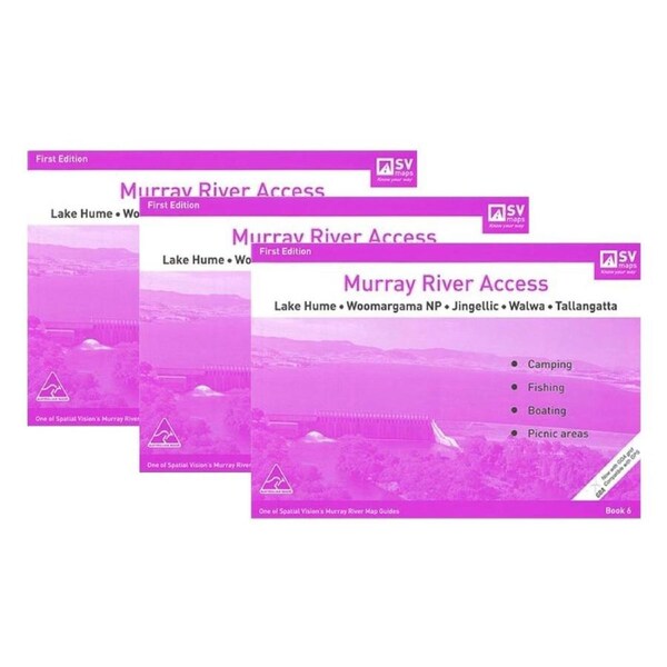 3PK Murray River Access Book #6 River Fishing Guide 40-Pages 21x30cm Purple