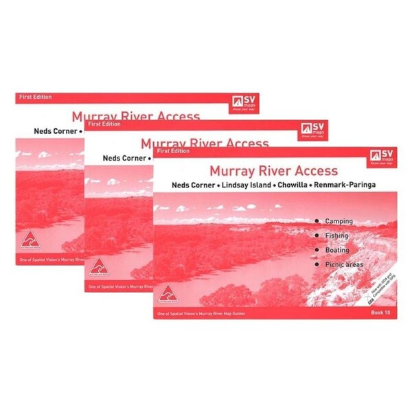 3PK Murray River Access Book #10 River Fishing Guide 24-Pages 29.5x21cm Red