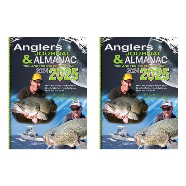 2PK AFN 2025 Anglers Journal & Almanac Fishing Logbook 64-Page 26x19cm Paperback