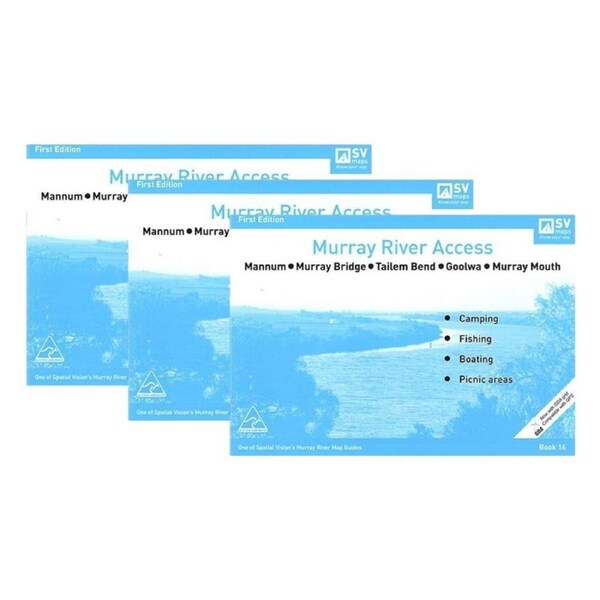 3PK Murray River Access Book#16 River Fishing Outdoor Guide 36-Page 21x30cm BLU
