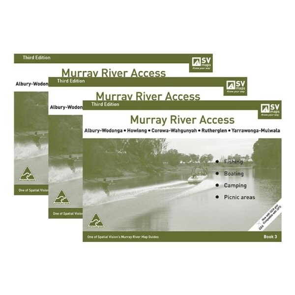 3PK Murray River Access Book #3 River Fishing Guide 38-Pages 26.5x18.5cm Green