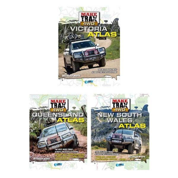 3pc AFN Make Trax 4WD VA/NSM/QLD Off-road Book/Atlas Outdoor Guide Combo Set