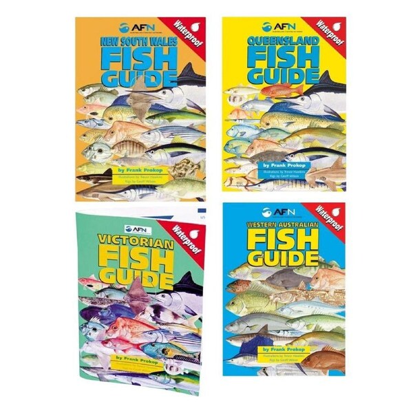 4pc AFN NSW/QLD/VIC/WA Waterproof Outdoor Fish Guide Book Paperback Combo Set
