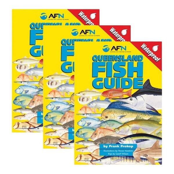 3PK AFN QLD Waterproof Salt/Freshwater Fish Guide Book 64-Pages 14.5x10.5cm