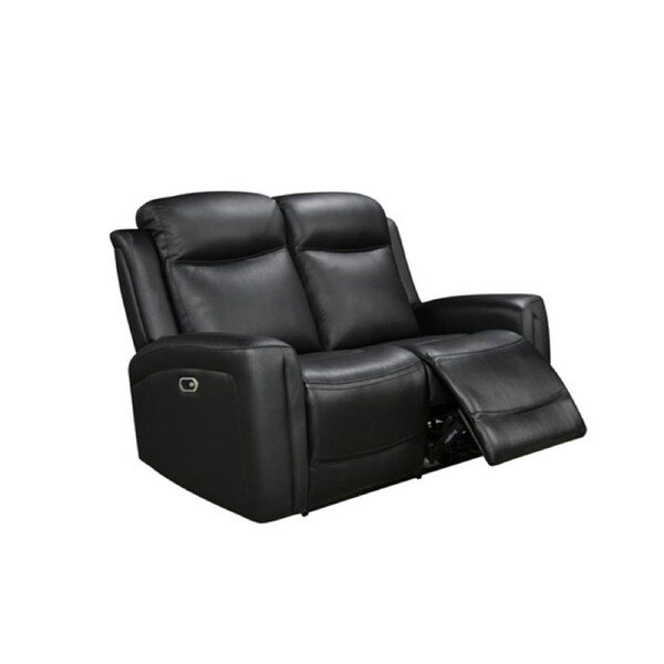 2R Genuine Leather Power Recliner Black