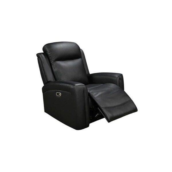 1R Genuine Leather Power Recliner Black