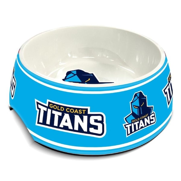 Gold Coast Titans NRL Team Design 710ml Melamine Dog Bowl