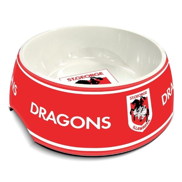 St George Illawarra Dragons NRL Team Design 710ml Melamine Dog Bowl
