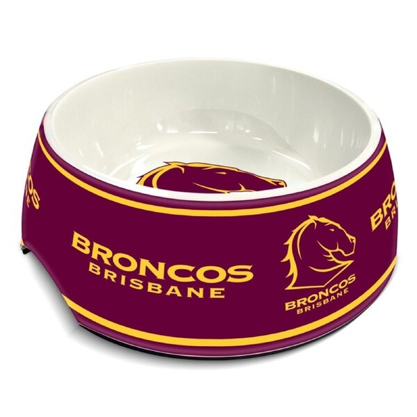 Brisbane Broncos NRL Team Design 710ml Melamine Dog Bowl