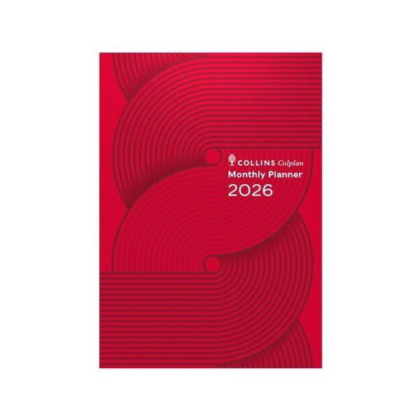 2026 Diary Collins Colplan A4 Month to View Geo Red 51.C15-26