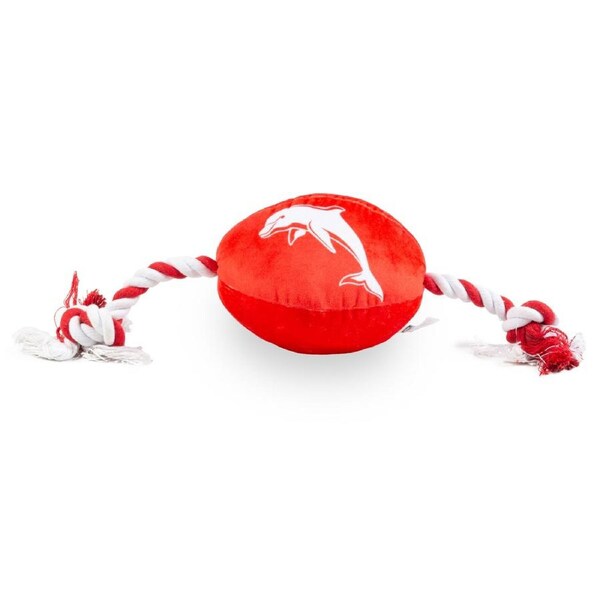 Dolphins NRL Team Logo Design Dog Ball Rope Toy