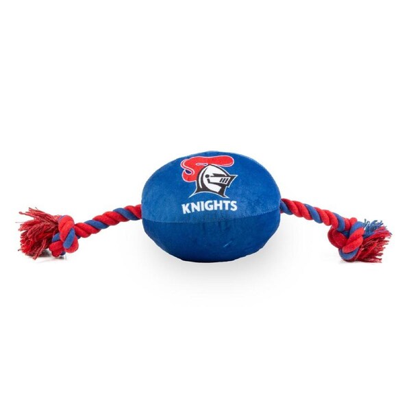 Newcastle Knights NRL Team Logo Design Dog Ball Rope Toy