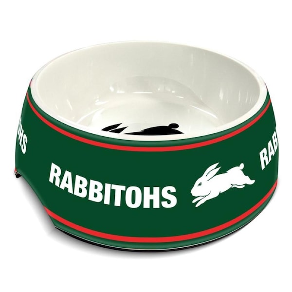 South Sydney Rabbitohs NRL Team Design 710ml Melamine Dog Bowl