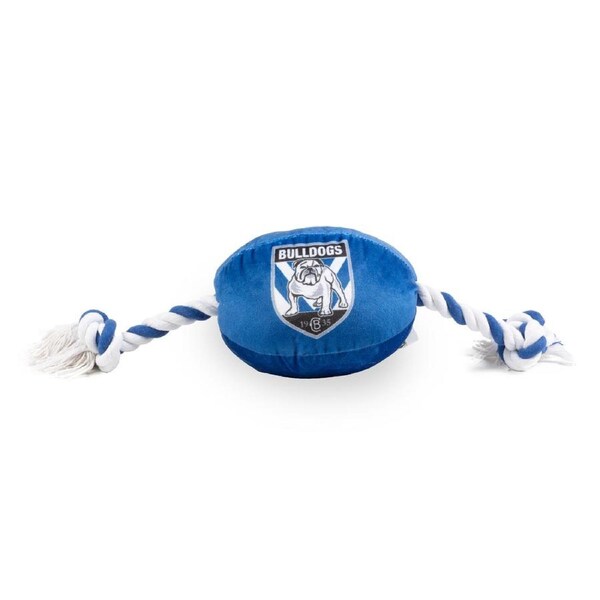 Canterbury Bulldogs NRL Team Logo Design Dog Ball Rope Toy